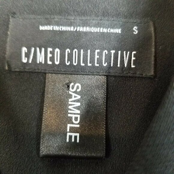 C/Meo Collective Womens Black Long Sleeve OFF The Shoulder Blouse Top Size Small - Picture 7 of 7